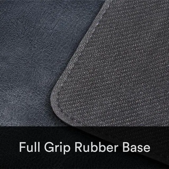 Alt view image 3 of 7 - Premium Distressed Faux Vegan Leather Desk Mat | Multifunctional Pad for Home Office (Black/Grey, 15.75" x 36") by DT