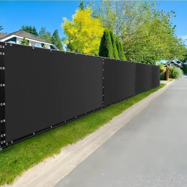Alt view image 2 of 7 - Privacy Fence Screen 8 x 50  Heavy Duty Black Mesh with 90% Visibility Block, UV Protection Includes Cable Ties for Garden, Yard, Nursery, Kennel, Dog Run, Greenhouse by DT