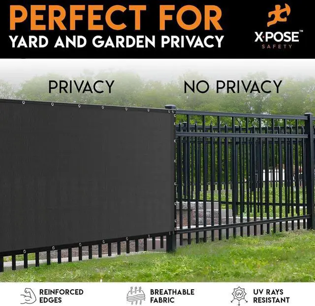 Alt view image 3 of 7 - Privacy Fence Screen 8 x 50  Heavy Duty Black Mesh with 90% Visibility Block, UV Protection Includes Cable Ties for Garden, Yard, Nursery, Kennel, Dog Run, Greenhouse by DT