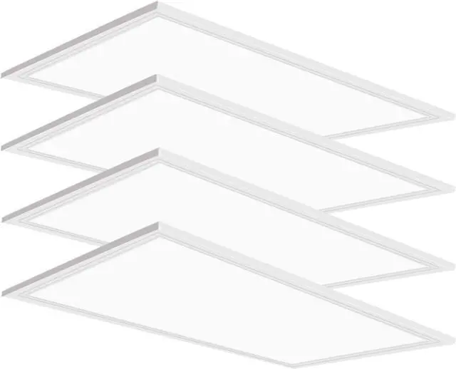 Main image of 2x4 LED Flat Panel Light, 4 Pack 7800LM Drop Ceiling Light Fixture, 5000K Lamp 0-10V Dimmable Recessed Edge-Lit Troffer Fixture for Office Kitchen, ETL Listed by DT