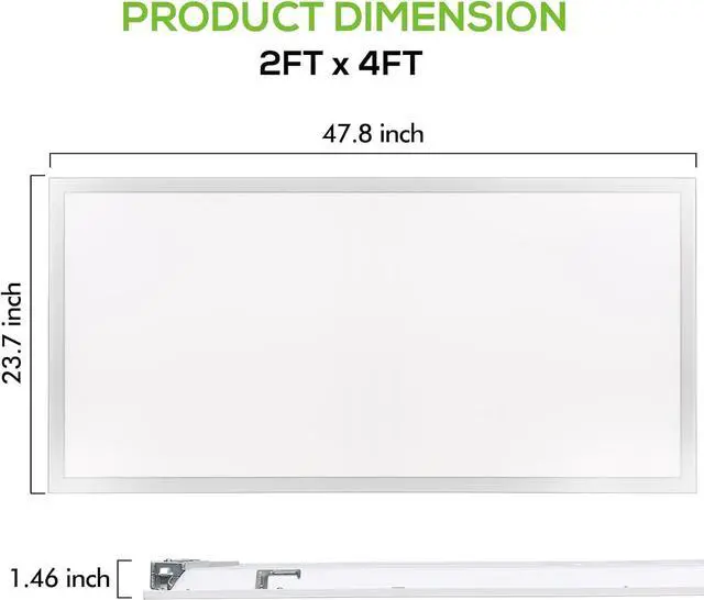 Alt view image 4 of 5 - (6 Pack 2x4 FT LED Flat Panel Troffer Light, 30/40/50W 3-Wattage Selectable, 5000K Recessed Back-Lit Drop Ceiling 0-10V Dimmable Lay in Fixture for Office by DT