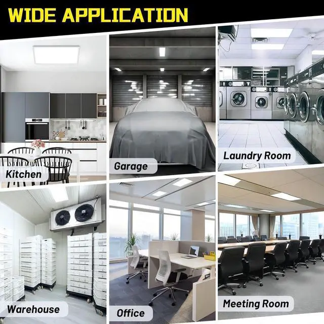 Alt view image 7 of 7 - 1x2 LED Flat Panel Surface Mount 2-Pack, Dimmable 24W 2880LM Ceiling Light with 5CCT (3000K-6000K), Ideal for Office, Home, Garage by DT