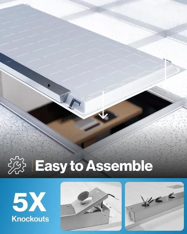 Alt view image 3 of 7 - Sunco 6 Pack 2x4 LED Flat Panel Light Drop Ceiling Office Shop Commercial Warehouse Fixture, 6500 Lumens, Selectable Features, 30W/40W/50W, 4000K/5000K/6000K, Dimmable (0-10V), Dustproof ETL by DT