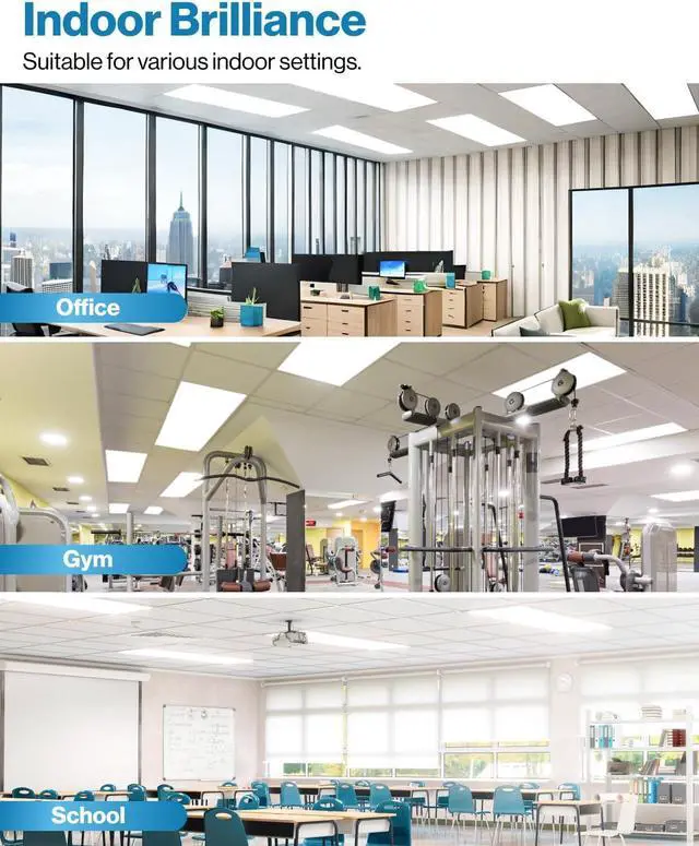 Alt view image 4 of 6 - Sunco 24 Pack 2x4 LED Flat Panel Light Drop Ceiling Office Fixture, 7700 LM, Selectable Features, 40W/50W/60W, 4000K/5000K/6000K, Dimmable (0-10V), Dustproof ETL by DT