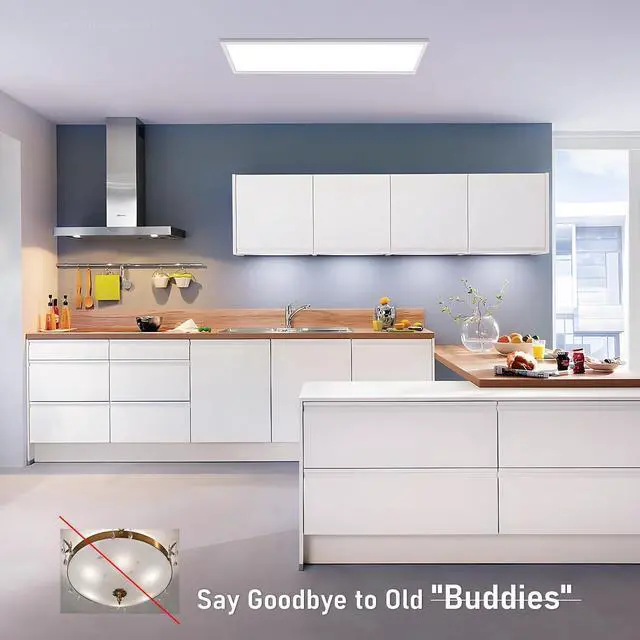 Alt view image 5 of 7 - 1x4FT LED Flat Panel Light, Surface Mount Ceiling 120-277V, DLC & UL Built-in Driver Compatible with 0-10V 10%-100% Dimmable, 5000K , White, Pack of 2 by DT