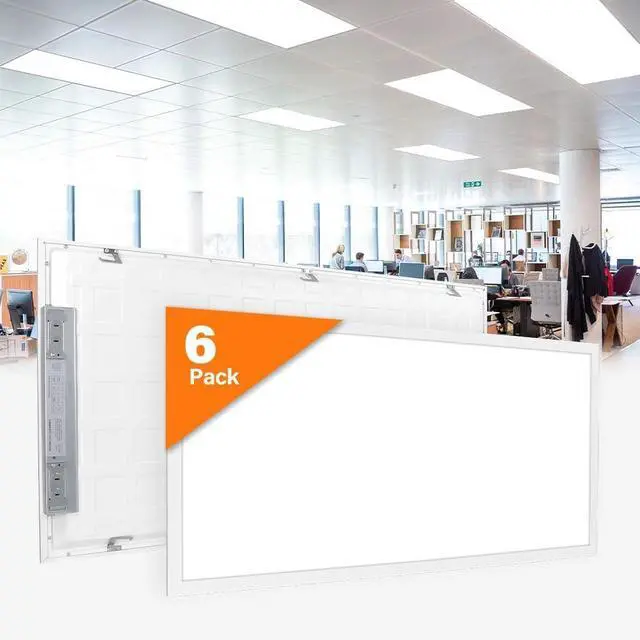 Main image of 6 Pack 2x4 LED Flat Panel Light Drop Ceiling 0-10V Dimmable, 30/40/50W & 3000K/4000K/5000K Selectable, for Office, Shop,120-277V, ETL Listed by DT