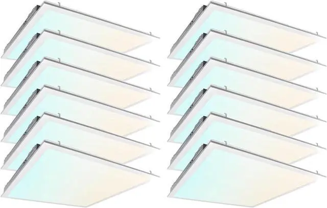 Main image of 2x2 FT LED Light Flat Panel,20/30/40W, Color Temperature Selectable 3K | 4K 5K, Dimmable Recessed Drop Ceiling Lights, 2500/3750/5000 Lumens, Lay in Fixture for Office, 120-277V, UL DLC(12 Pack) by DT