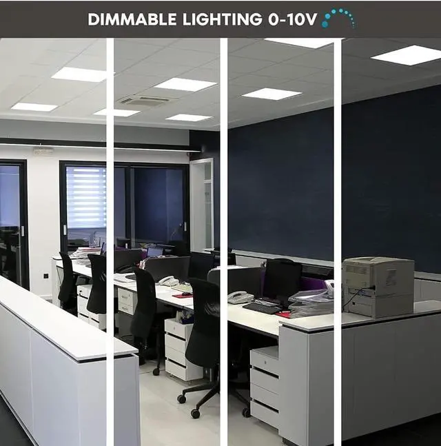 Alt view image 4 of 5 - 2x2 FT LED Light Flat Panel,20/30/40W, Color Temperature Selectable 3K | 4K 5K, Dimmable Recessed Drop Ceiling Lights, 2500/3750/5000 Lumens, Lay in Fixture for Office, 120-277V, UL DLC(12 Pack) by DT