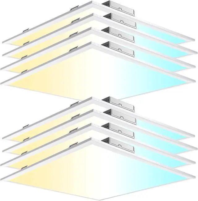 Main image of 2x2 Led Flat Panel Light 8 Pack - 40W Color Switchable 3000K/4000K/5000K, 4400LM Triac Dimmable Drop Ceiling, AC 120V Back-Lit Recessed Ceiling Lights for Office, Home by DT