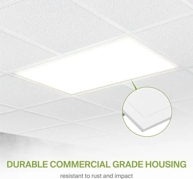Alt view image 4 of 7 - 4 Pack 2x4 LED Flat Panel Light - 25/30/40W UL DLC | 5200LM 3500K 4000K 5000K Selectable Dimmable Drop Ceiling Fixture 2 x Commercial Recessed Lay in Troffer Lights for Office by DT
