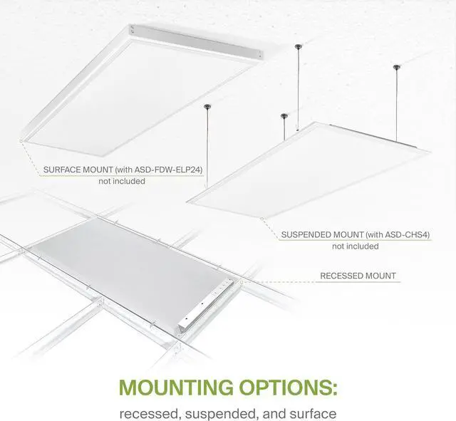 Alt view image 7 of 7 - 4 Pack 2x4 LED Flat Panel Light - 25/30/40W UL DLC | 5200LM 3500K 4000K 5000K Selectable Dimmable Drop Ceiling Fixture 2 x Commercial Recessed Lay in Troffer Lights for Office by DT