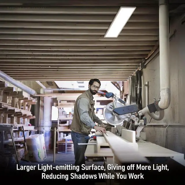 Alt view image 3 of 7 - 1x4FT LED Flat Panel Light, Surface Mount Ceiling 120-277V, DLC & UL Built-in Driver Compatible with 0-10V 10%-100% Dimmable, 5000K , White, Pack of 2 by DT