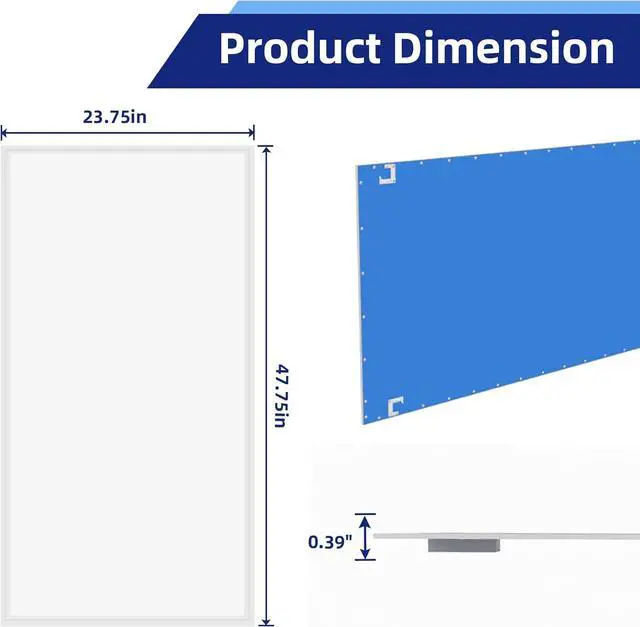 Alt view image 4 of 7 - 2x4 LED Flat Panel Light, 4 Pack, 7800 Lumens, 5000K  White Drop Ceiling Light for Office Kitchen, 0-10V Dimmable, ETL Listed (Residential & Commercial) by DT