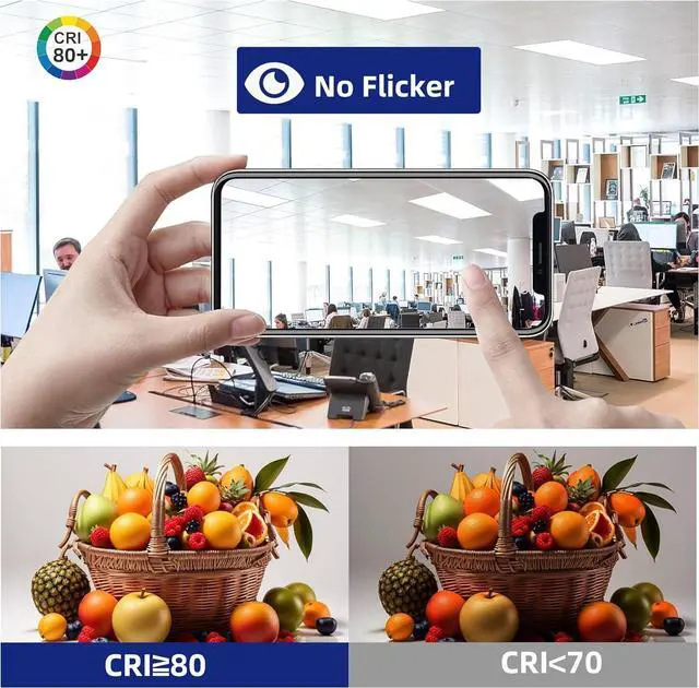 Alt view image 6 of 7 - 2x4 LED Flat Panel Light, 4 Pack, 7800 Lumens, 5000K  White Drop Ceiling Light for Office Kitchen, 0-10V Dimmable, ETL Listed (Residential & Commercial) by DT