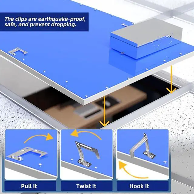 Alt view image 7 of 7 - 2x4 LED Flat Panel Light, 4 Pack, 7800 Lumens, 5000K  White Drop Ceiling Light for Office Kitchen, 0-10V Dimmable, ETL Listed (Residential & Commercial) by DT