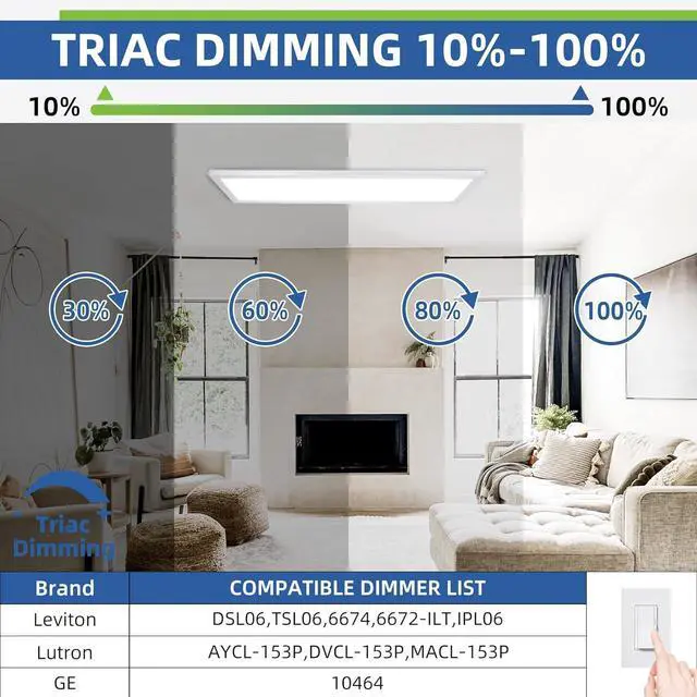Alt view image 3 of 7 - 1x4 FT LED Flat Panel Selectable CCT Flush Mount Light,4800lm,48W Dimmable Ultra Slim Ceiling Light, 3000K/4000K/5000K Built-in Driver Surface Lights for Kitchen Garage,4 Pack by DT