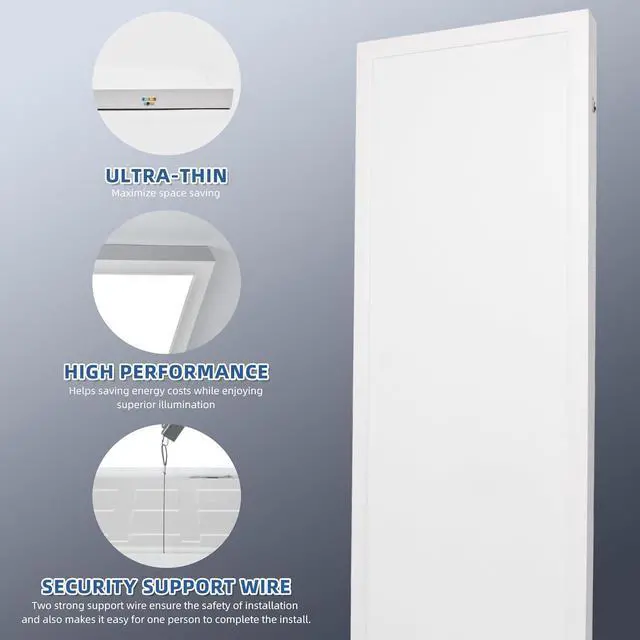 Alt view image 4 of 7 - 1x4 FT LED Flat Panel Selectable CCT Flush Mount Light,4800lm,48W Dimmable Ultra Slim Ceiling Light, 3000K/4000K/5000K Built-in Driver Surface Lights for Kitchen Garage,4 Pack by DT