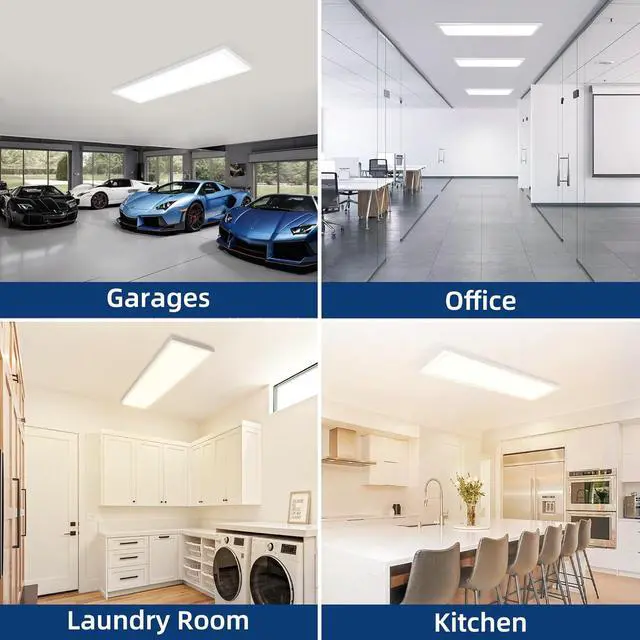 Alt view image 7 of 7 - 1x4 FT LED Flat Panel Selectable CCT Flush Mount Light,4800lm,48W Dimmable Ultra Slim Ceiling Light, 3000K/4000K/5000K Built-in Driver Surface Lights for Kitchen Garage,4 Pack by DT