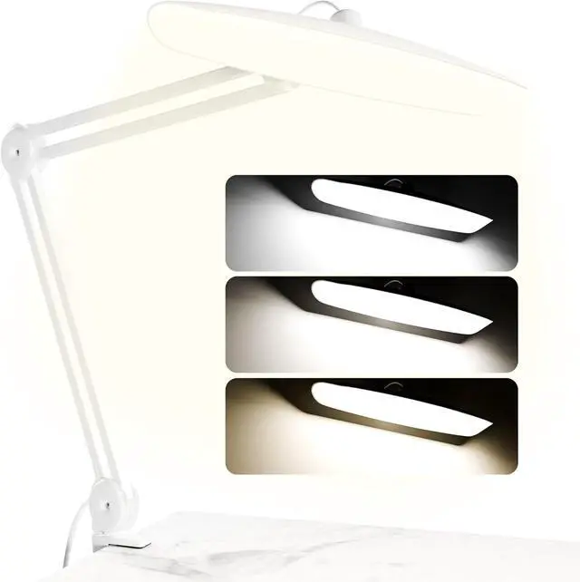 Alt view image 7 of 7 - 3000 Lumens Adjustable LED Desk Lamp & Task Lamp - Bright, Dimmable Lighting for Office, Crafts, Nails &Salon Hobbies with Clamp (CCT, White)