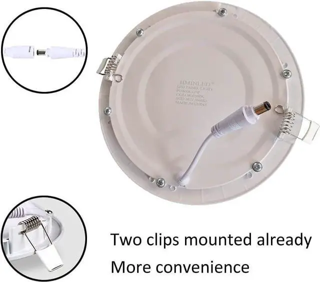 Alt view image 4 of 7 - 6 Inch 12Watt Ultra-Thin Round LED Recessed Panel Light Lamp with Driver, 100 Watt Incandescent Equivalent, 6000K~6500K Cool White, Home, Office, Commercial Lighting Pack of 10 by DT