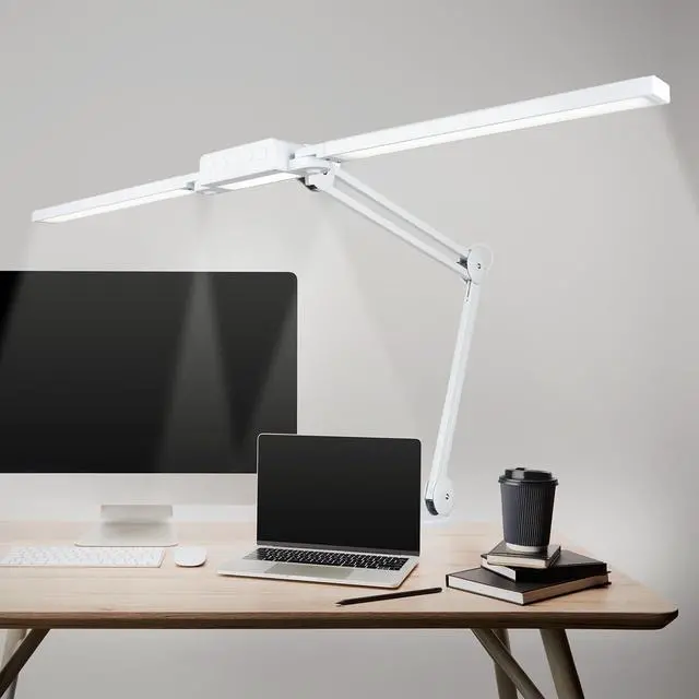 Main image of LED Desk Lamp, Dimmable Light with 360 SMD LEDs, 30W, Adjustable Color Temperature, Task Lamp for Home, Office, and Workbench (CCT, White, 37 Inches) by DT