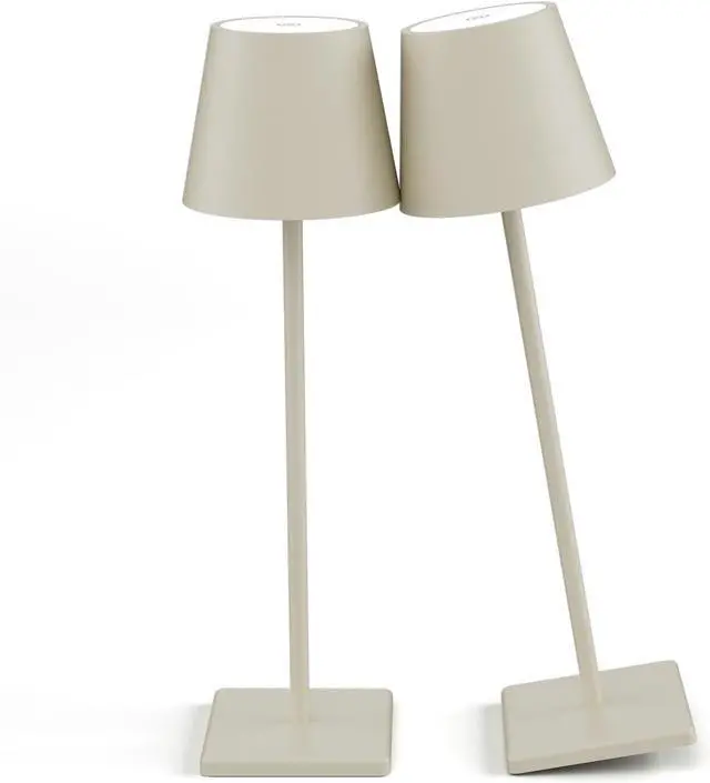 Main image of 2-Pack LED Cordless Table Lamp, Rechargeable Battery Desk lamp 3W 5500mAh Battery Operated Stepless Dimming Modern Portable Table Light for Restaurant/Bedroom/Outdoor IP54 Waterproof (Off White)
