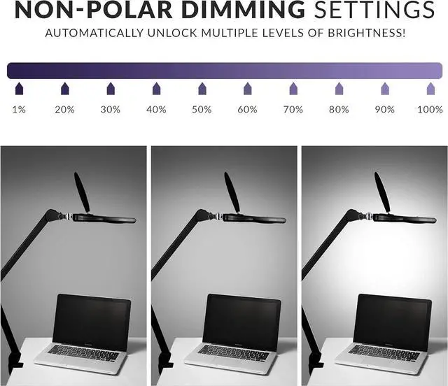 Alt view image 7 of 7 - Elite XL HD Bifocals Super LED Magnifying Lamp with Clamp, Glass Lens, 6500K, Glare-Free, Nonpolar Dimming (6 Inch Lens, Black)