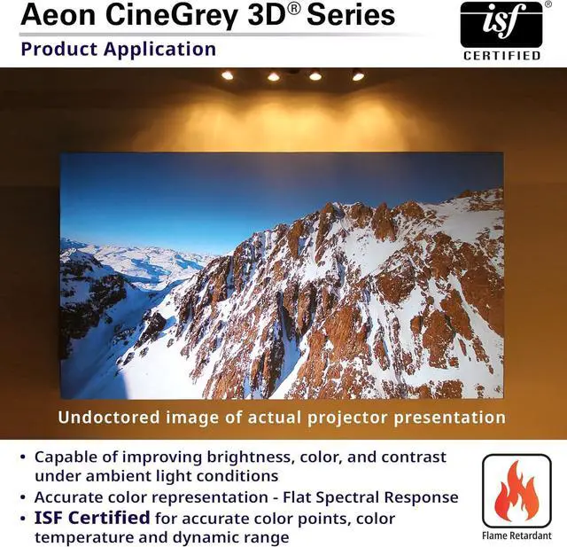 Alt view image 5 of 7 - Aeon CineGrey 3D, 92" Fixed Frame CLR/ALR Projector Screen 16:9, Standard Throw Projection, Edge Free Ceiling & Ambient Light Rejecting, Wall-Mounted, for Movie Home Theater, AR92DHD3 by DT