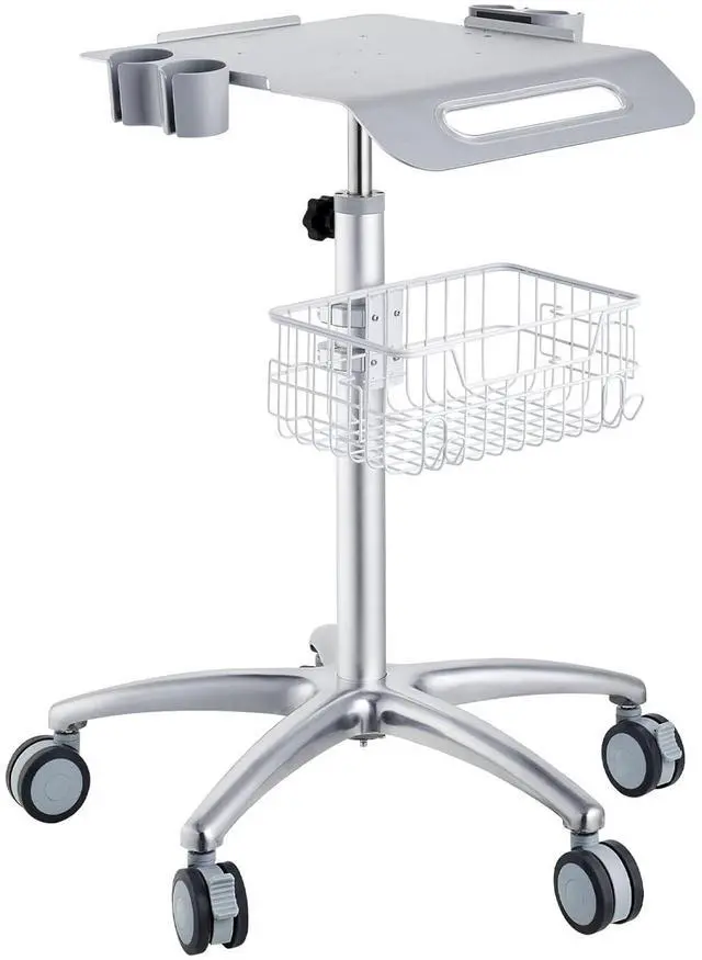Main image of Medical Mobile Trolley With Wheels 29.5"-41.3" Height Adjustable Stainless Steel Dental Cart Rolling Desktop Lab 16.5" 15.7" Large Tabletop by DT