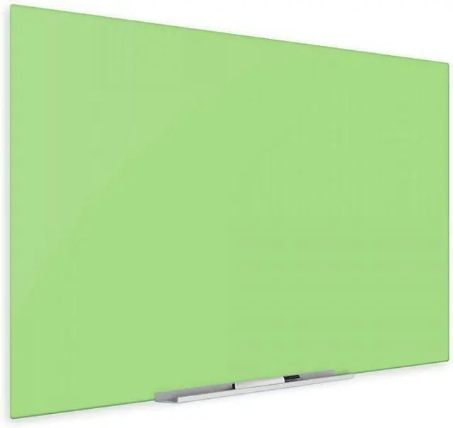 Main image of Magnetic Dry Erase Glass Board 36"x48", Eased Corners Floating Green Surface Frameless with Eraser, Magnets, Marker for Office & Home by Fab Mirror by DT