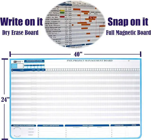 Alt view image 5 of 7 - Gantt Chart Whiteboard Kit | 668 Magnets Visualize Timelines, Risks & Critical Path Ultimate Management White Board for Project by DT