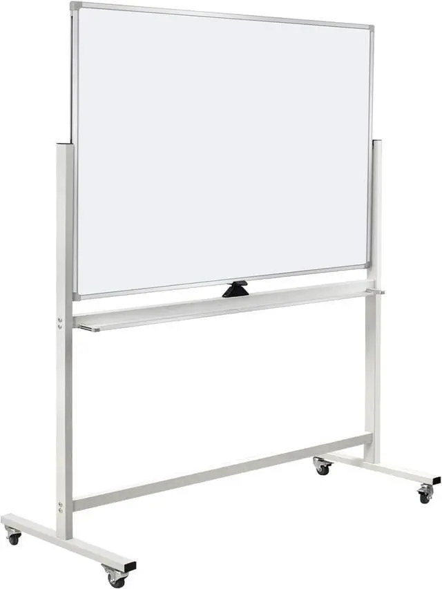 Main image of Double-Sided Mobile Whiteboard Magnet Dry Erase Board on Wheels - Anum Frame Magnetic Portable Stand Whiteboard- 48"x36" Rolling White Boards with Easy Flip Feature by DT