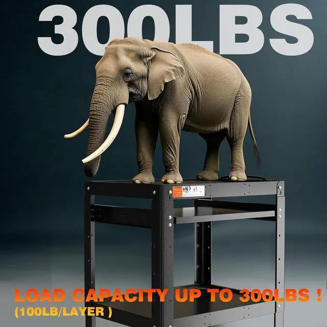 Alt view image 5 of 7 - AV Presentation Cart Stand for Video Projector,TV,Laptop Computers,Printers,Metal Construction Rolling with Adjustable Shelves,4 Wheels,4 Outlets, 5.75ft Cord,Support 300 lbs,Black by DT