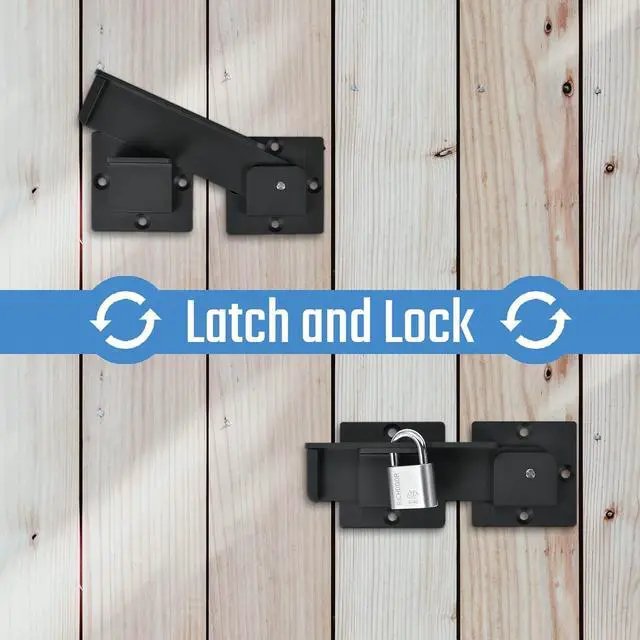 Alt view image 2 of 7 - 7.5" Flip Gate Latch Lock with Padlock Holes 2Pack, 4mm Heavy Duty Aluminum Alloy Door Latch for Outdoor Wooden Fence, Swing and Sliding Open Gate, Double Gate, Barn Door, Shed, Vinyl Fence