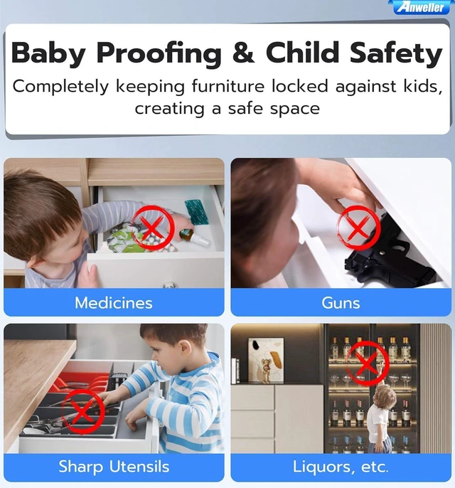 Baby Proofing Smart Cabinet Locks, Child Proof Fingerprint Drawer Locks ...