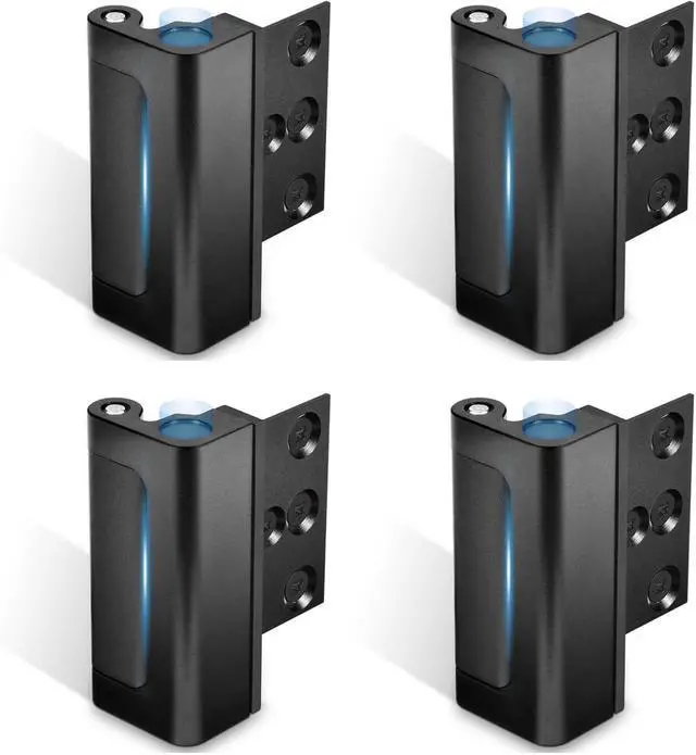 Main image of 4Pack Home Security Door Reinforcement Lock, Childproof Safety Door Lock Latch Inside Stopper, Add High Security to Prevent Home Unauthorized Entry, Aluminum Construction Finish Black