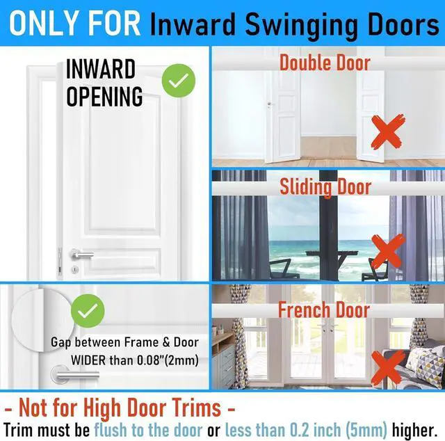 Alt view image 5 of 7 - 4Pack Home Security Door Reinforcement Lock, Childproof Safety Door Lock Latch Inside Stopper, Add High Security to Prevent Home Unauthorized Entry, Aluminum Construction Finish Black