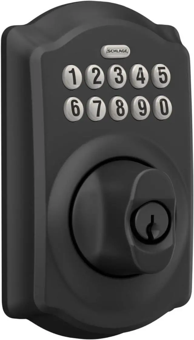 Alt view image 2 of 7 - BE365 CAM 622 Keypad Electronic Deadbolt, Matte Black