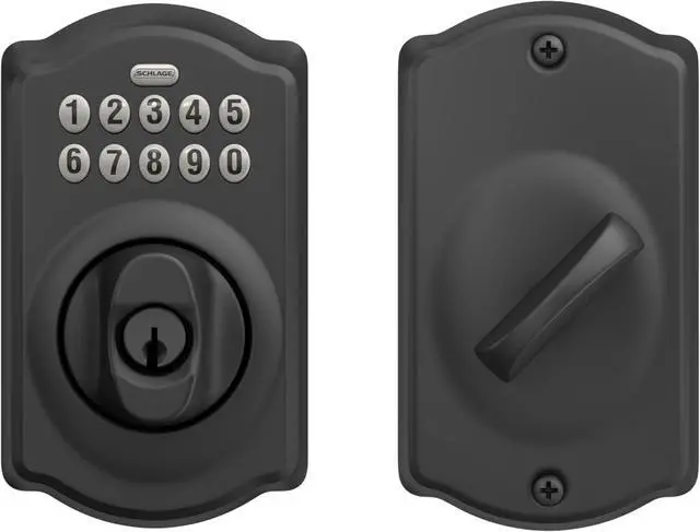 Alt view image 7 of 7 - BE365 CAM 622 Keypad Electronic Deadbolt, Matte Black