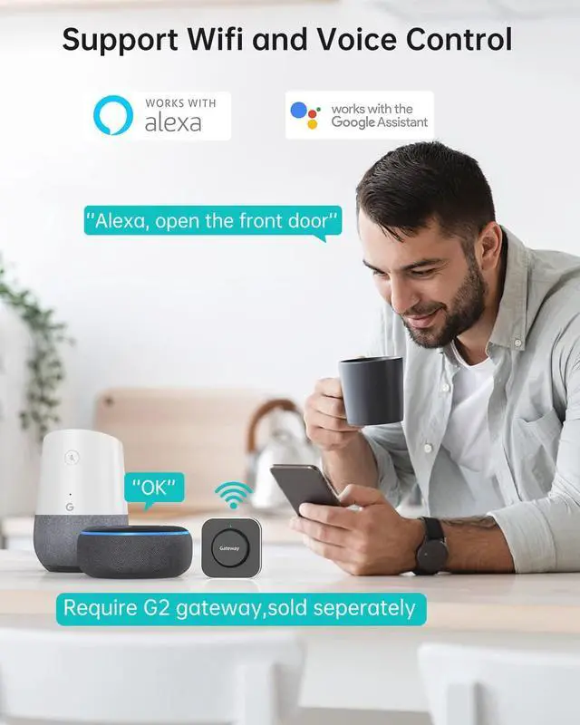 Alt view image 7 of 7 - Smart Lock Keyless Entry with Handle - Fingerprint Door Locks for Front Door - Keypad Electronic Digital Biometric Bluetooth Passcodes, Works with Alexa, App Control Touch Screen,Auto Lock