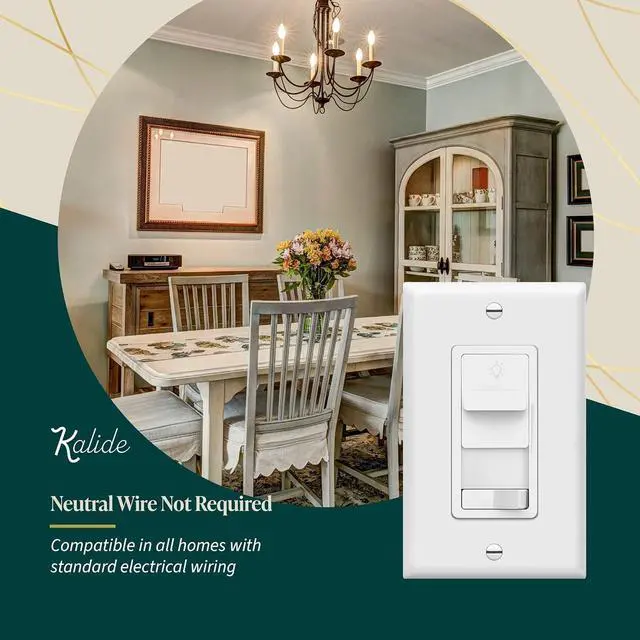 Alt view image 4 of 7 - TOPGREENER Kalide Dimmer Light Switch, Led Dimmer Switch, Single Pole Or 3-Way, 120Vac, 60Hz, 200W Led/CFL, Neutral Wire Not Required, Tgsds3-W-2Pcs, White, 2 P 2 Pack White