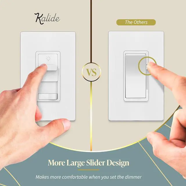 Alt view image 5 of 7 - TOPGREENER Kalide Dimmer Light Switch, Led Dimmer Switch, Single Pole Or 3-Way, 120Vac, 60Hz, 200W Led/CFL, Neutral Wire Not Required, Tgsds3-W-2Pcs, White, 2 P 2 Pack White