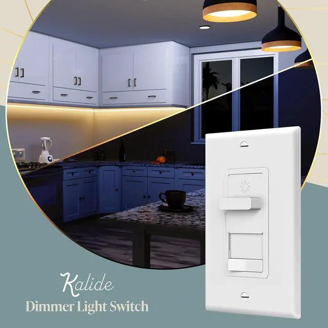 Alt view image 6 of 7 - TOPGREENER Kalide Dimmer Light Switch, Led Dimmer Switch, Single Pole Or 3-Way, 120Vac, 60Hz, 200W Led/CFL, Neutral Wire Not Required, Tgsds3-W-2Pcs, White, 2 P 2 Pack White