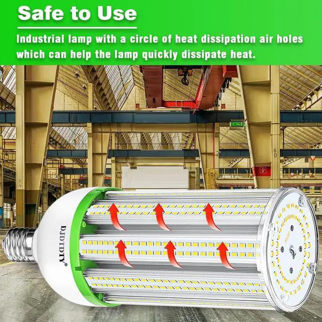 Alt view image 6 of 7 - 150W LED Corn Bulbs,5000K,AC110-277V,18000lm,E26/E39 Base,LED Replacement Metal Halide HID CFL for Commercial Industrial Lighting Warehouse High Bay Light Fixture Garage Workshop(2Pack, 150Watts)