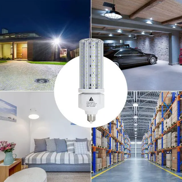 Alt view image 5 of 5 - LED Corn Light Bulb 100W Super Bright 15000lm 5000k E26 /E39 Led Corn Bulb, 1000W Equivalent CFL Metal Halogen HID Led Bulb for Outdoor Indoor Area Garage Basement Warehouse (2-Pack)