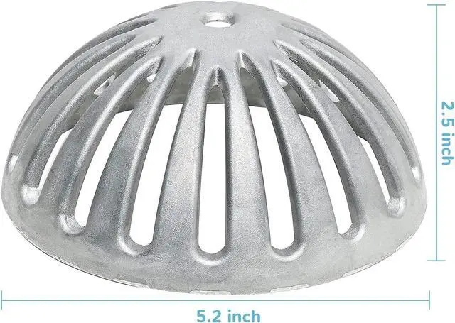 Alt view image 5 of 7 - 3 Pack Floor Sink Strainer Floor Drain Strainer Heavy Duty Aluminum Dome Sink Drain Strainer Floor Drain Cover for Kitchen, Bar, Outdoor Garden or Bath 5-1/4" Diameter x 2-1/4"H