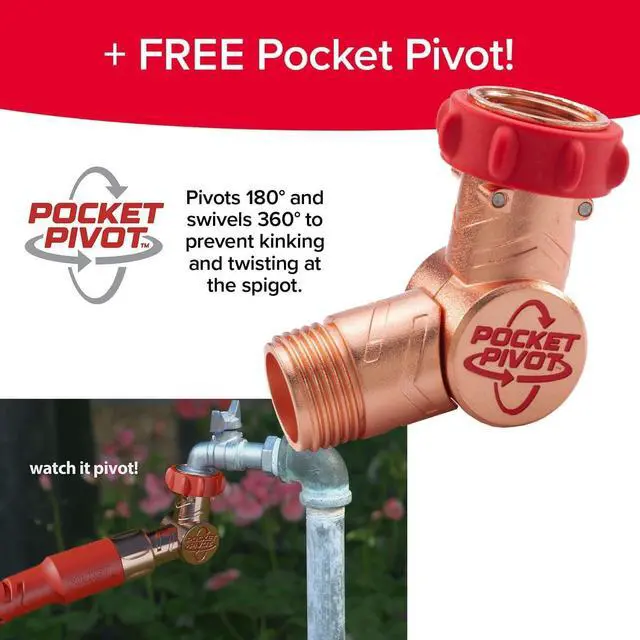 Alt view image 2 of 5 - Copper Head w/New Pocket Pivot Expandable Garden Hose 100FT, AS-SEEN-ON-TV, Swivels 360°, Advanced Tri-Tex Tubing & Force Field Jacket, 3X Stronger, Lead-Free, No-Kink, Anti-Burst w/APT