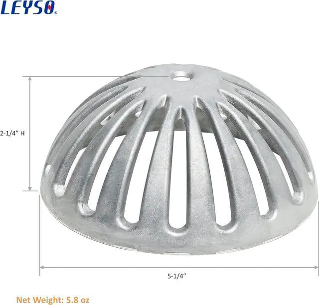 Alt view image 2 of 6 - FS-DS Heavy Duty Aluminum Dome Sink Drain Strainer Floor Drain Cover for Kitchen, Restaurant, Bar, Buffet or Food Service. 5-1/4" Diameter x 2-1/4"H (3 pcs)