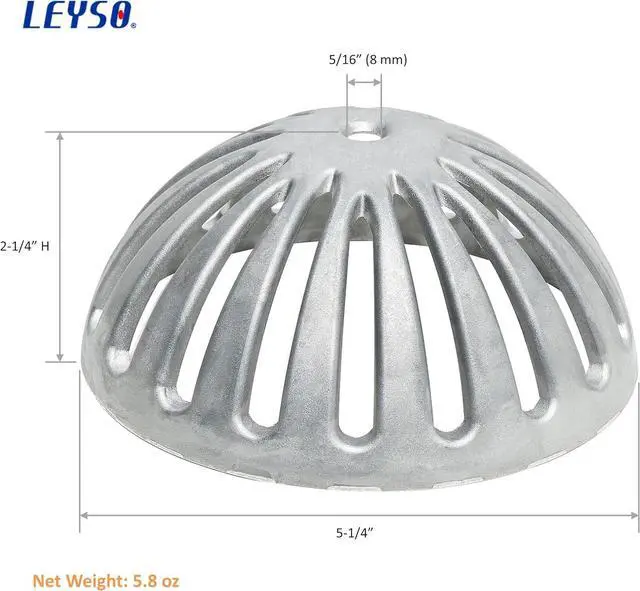 Alt view image 3 of 6 - FS-DS Heavy Duty Aluminum Dome Sink Drain Strainer Floor Drain Cover for Kitchen, Restaurant, Bar, Buffet or Food Service. 5-1/4" Diameter x 2-1/4"H (3 pcs)