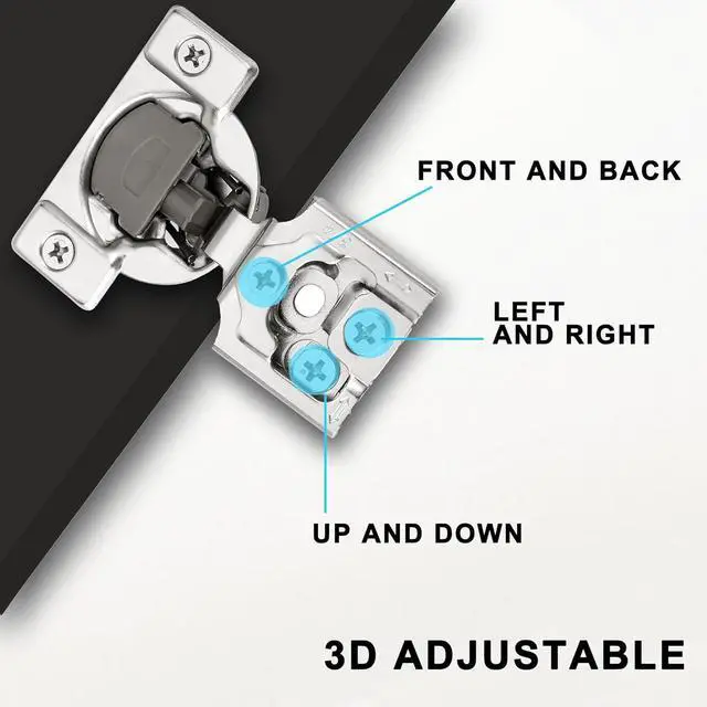 Alt view image 6 of 6 - 3/4 Inch Overlay Soft Close Cabinet Hinges, 50 Pack Slow Soft Close Hinges for Kitchen Cabinets Satin Nickel Hidden Self Closing Kitchen Cabinet Hinges for Cupboard